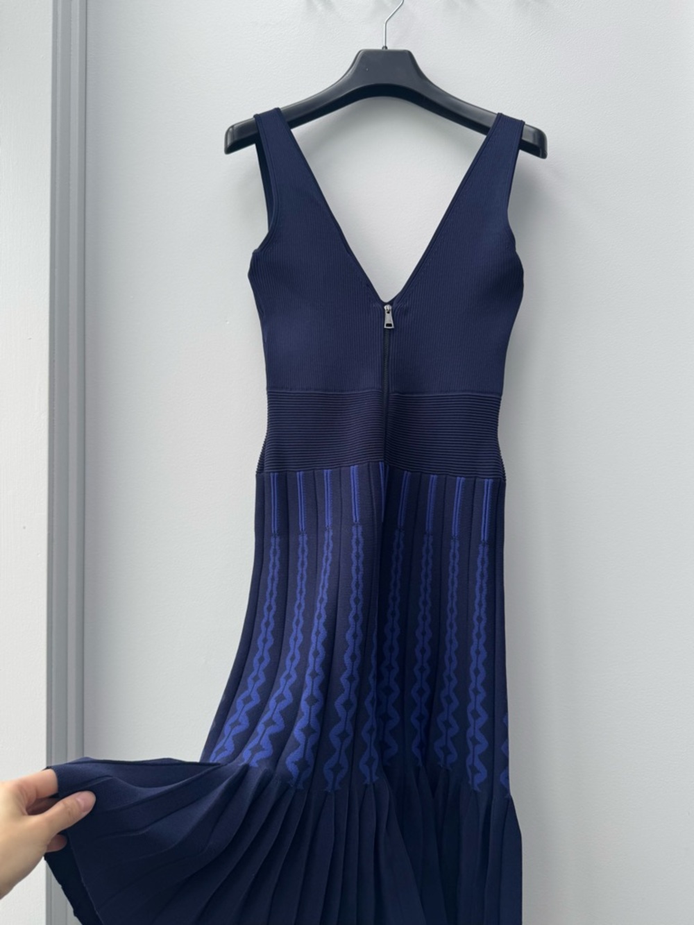 Ted Baker Navy Ribbed Zip-Front Dress
